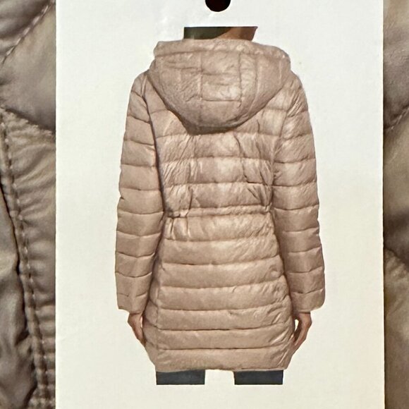 New Kenneth Cole Women's Quilted Anorak Puffer Jacket Size S Tan Winter Coat - Picture 12 of 14